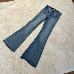 GARAGE DENIM LOW RISE BOOTLEG FLARE JEANS, Size 25/01